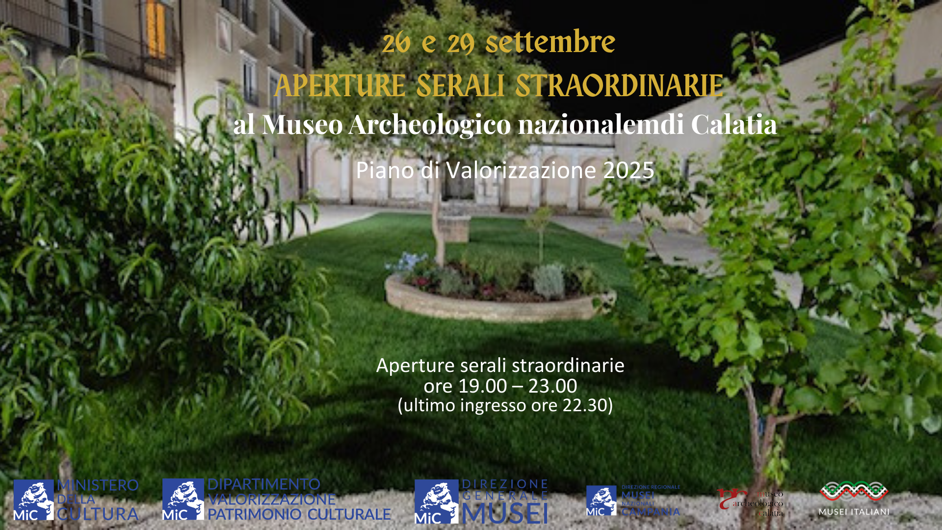 26 e 29 settembre: aperture straordinarie serali al Museo archeologico nazionale di Calatia - Maddaloni (CE)